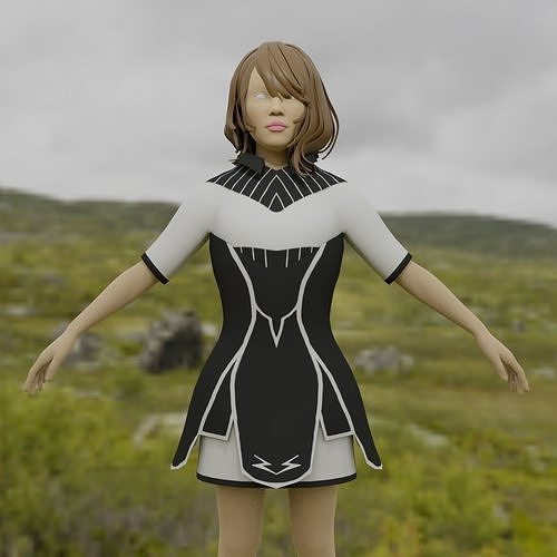 School Girl Dress Low-poly 3D model