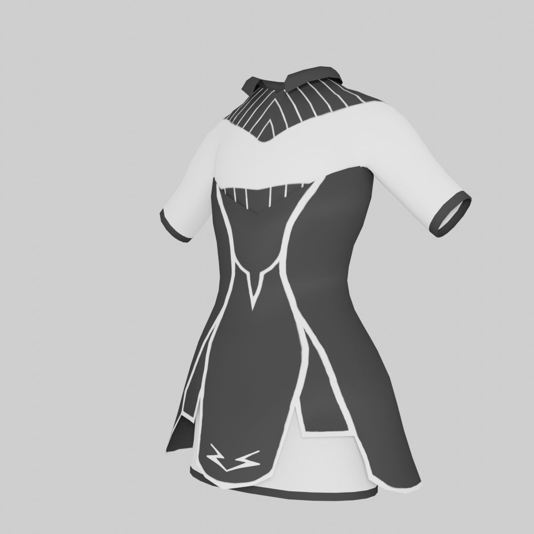 School Girl Dress Low-poly 3D model_34