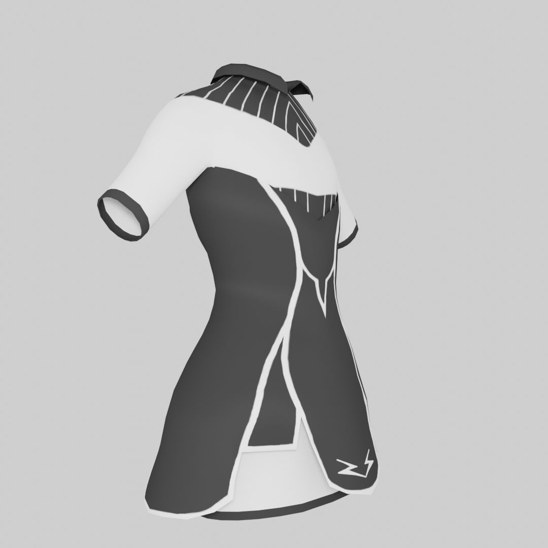School Girl Dress Low-poly 3D model_6