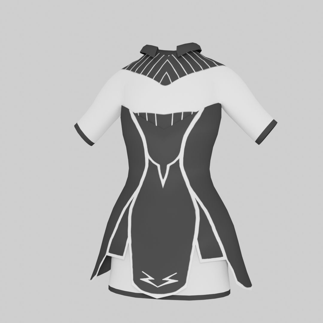 School Girl Dress Low-poly 3D model_36