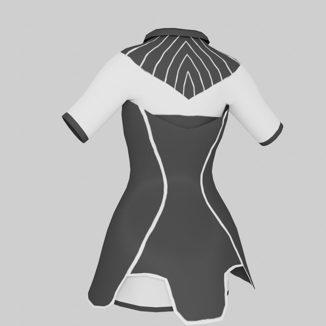 School Girl Dress Low-poly 3D model_21