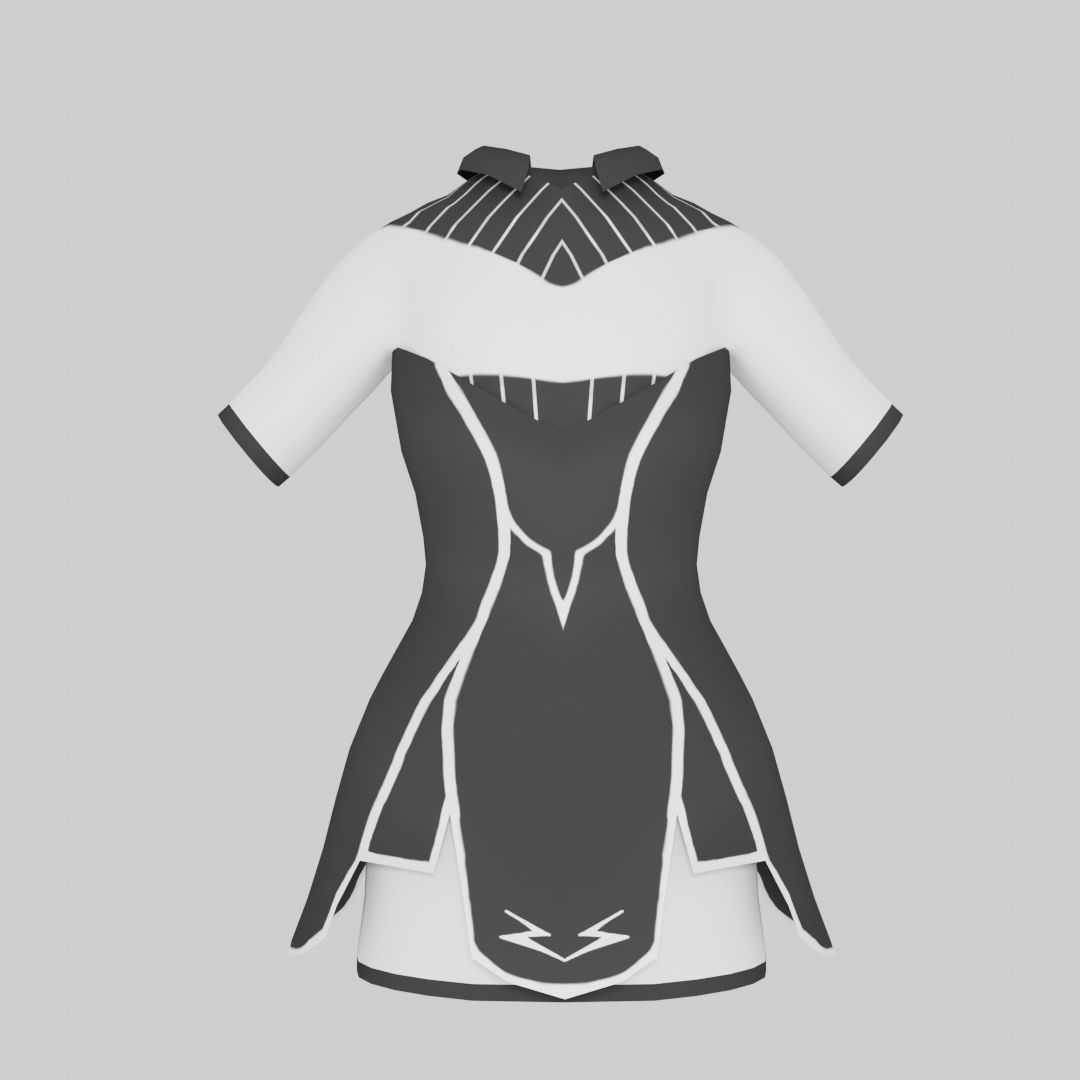 School Girl Dress Low-poly 3D model_1