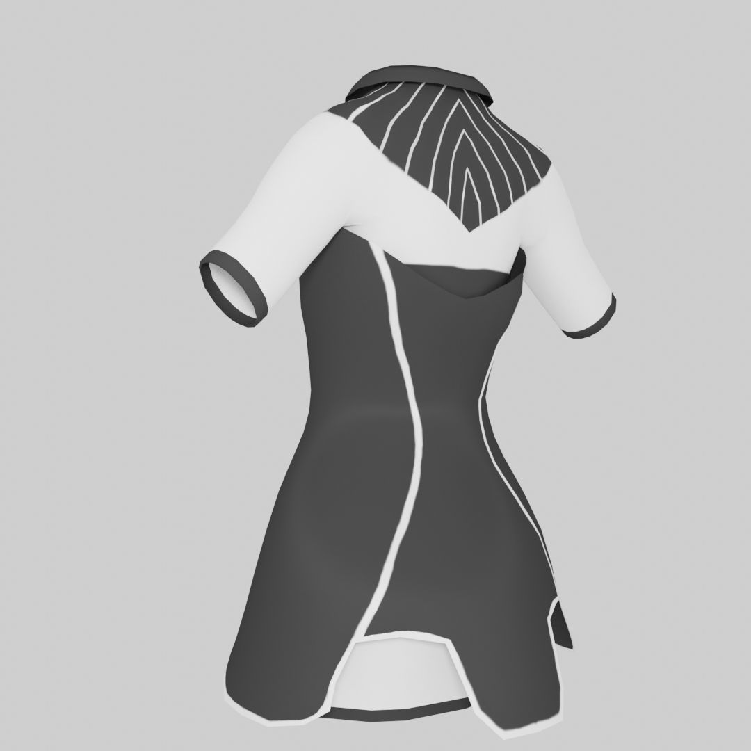 School Girl Dress Low-poly 3D model_23