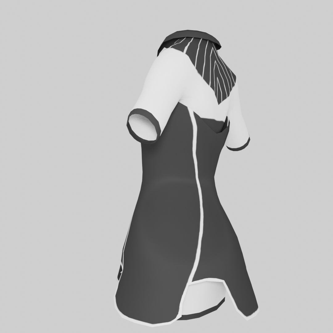 School Girl Dress Low-poly 3D model_25