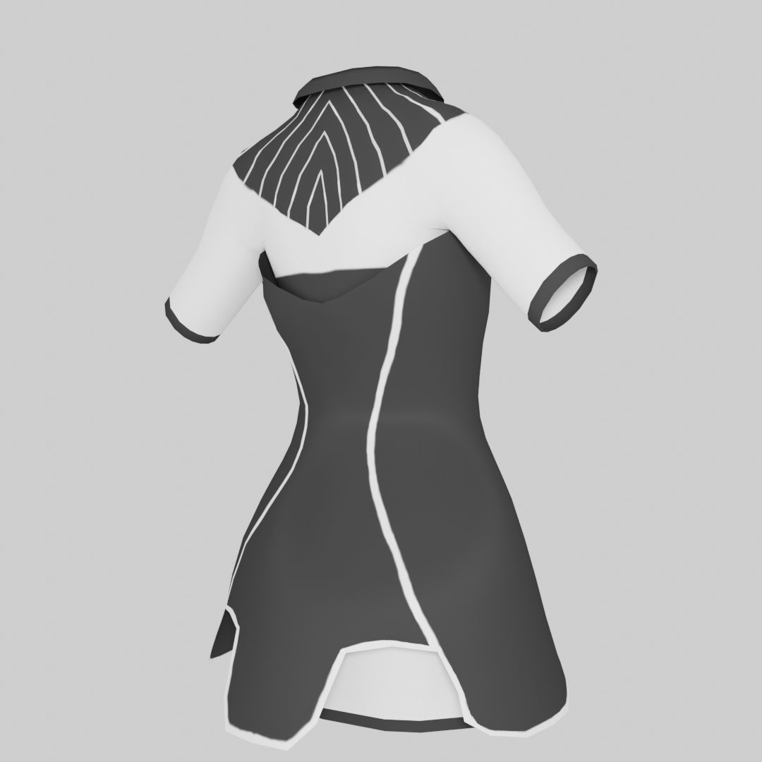 School Girl Dress Low-poly 3D model_15