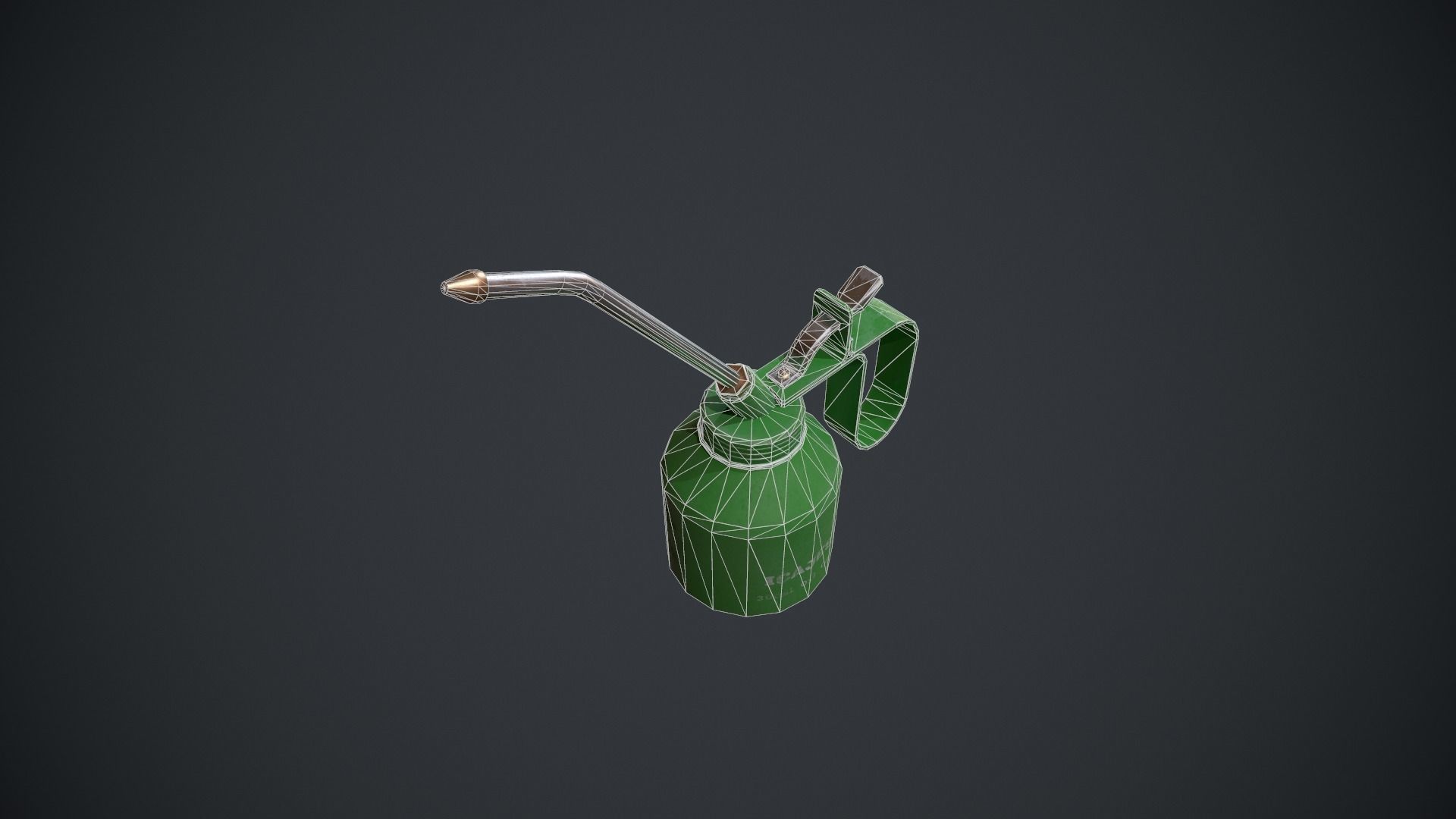 Oil Can - Metal Can - Green Oil Can Low-poly 3D model_9