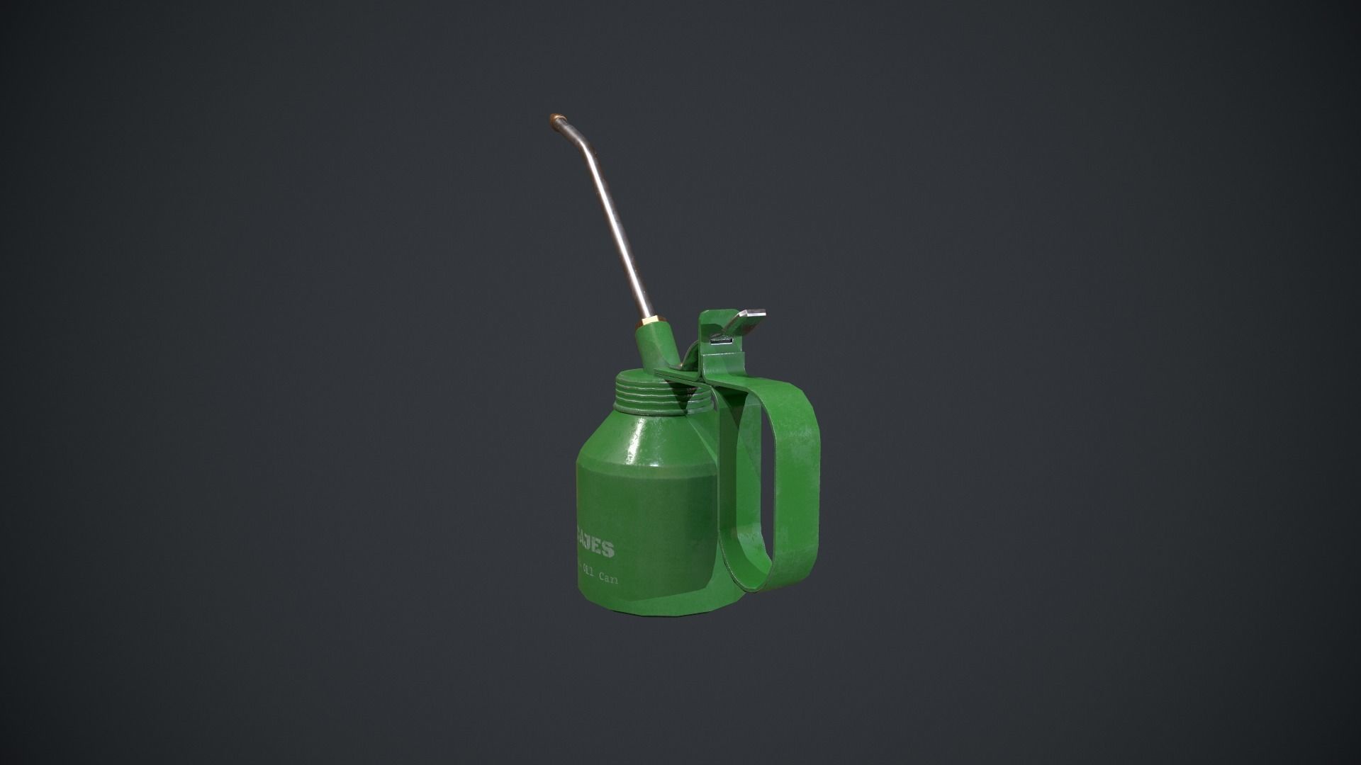 Oil Can - Metal Can - Green Oil Can Low-poly 3D model_6