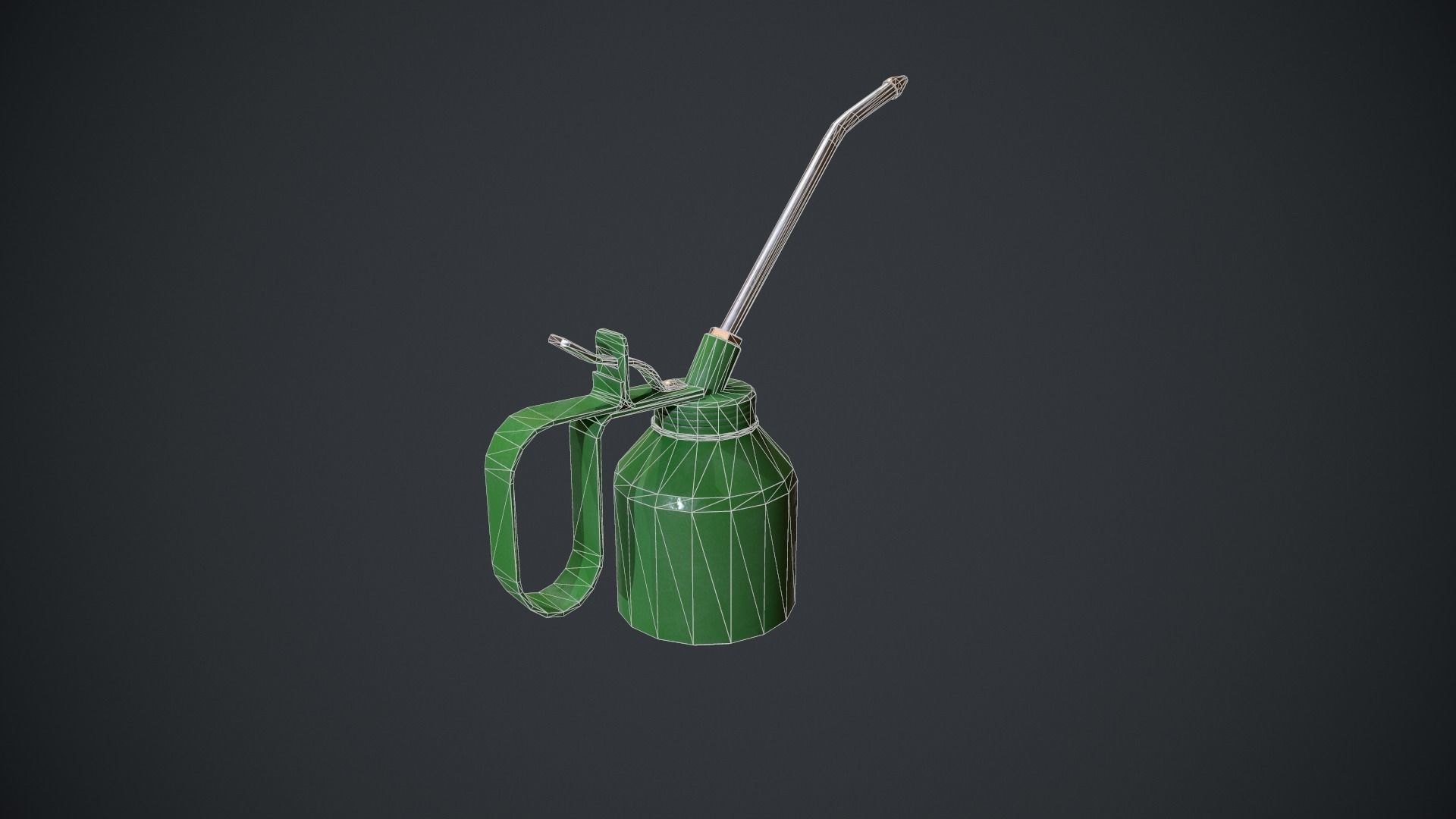 Oil Can - Metal Can - Green Oil Can Low-poly 3D model_10