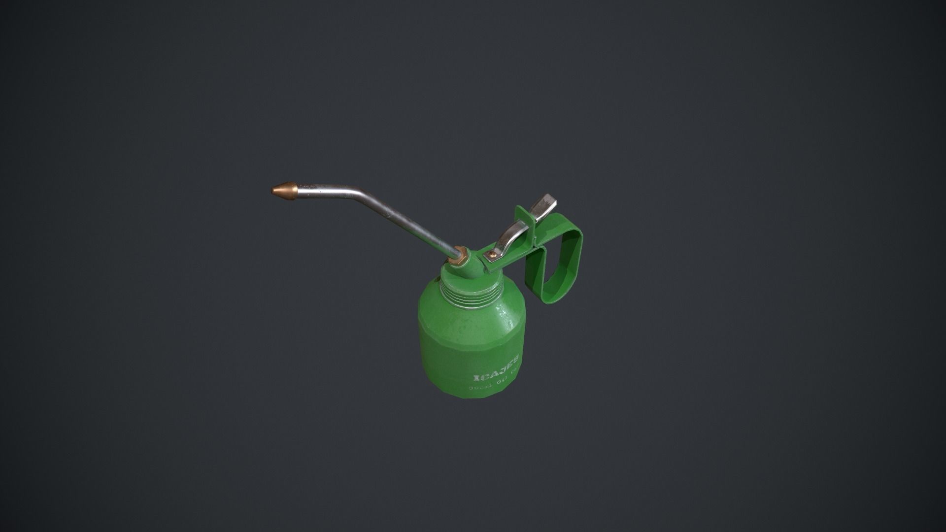 Oil Can - Metal Can - Green Oil Can Low-poly 3D model_5