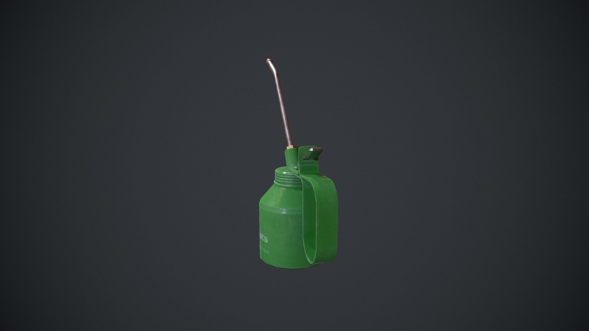 Oil Can - Metal Can - Green Oil Can Low-poly 3D model_2