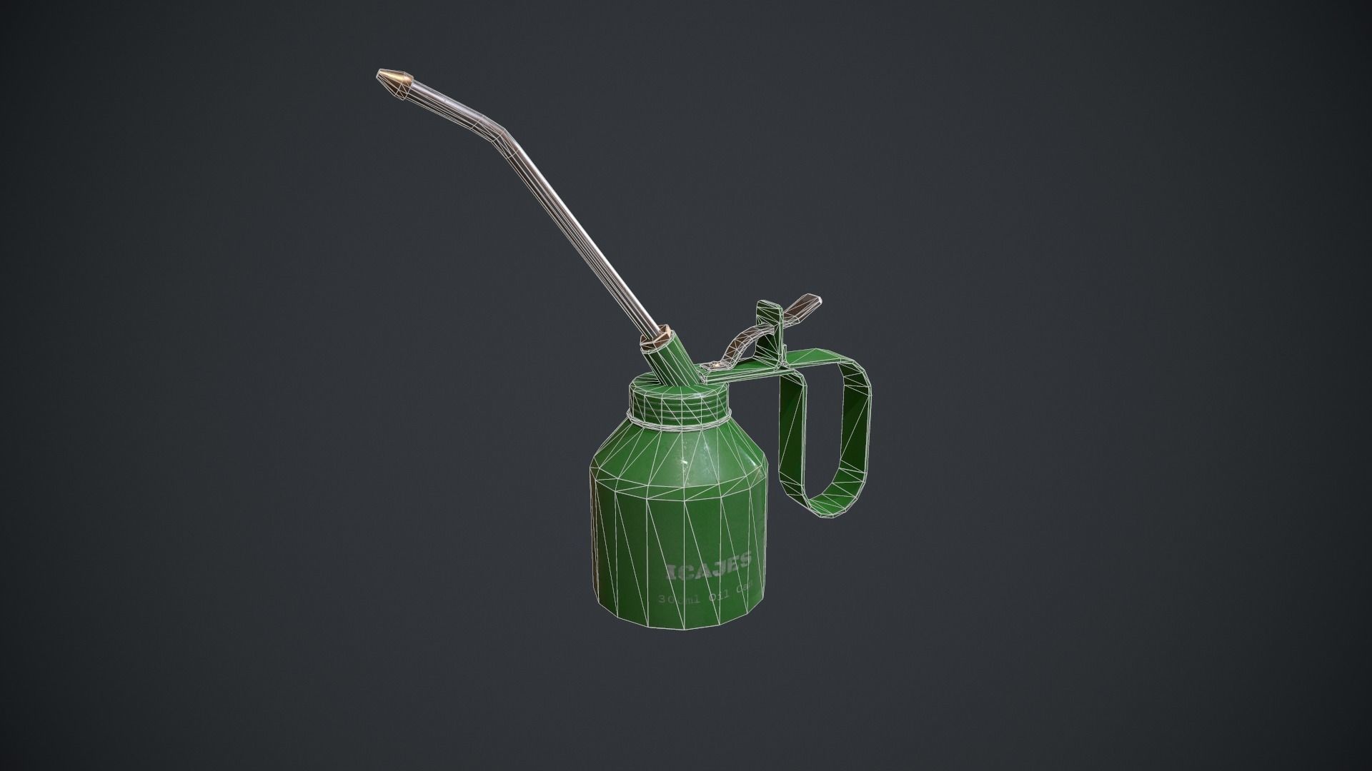 Oil Can - Metal Can - Green Oil Can Low-poly 3D model_8