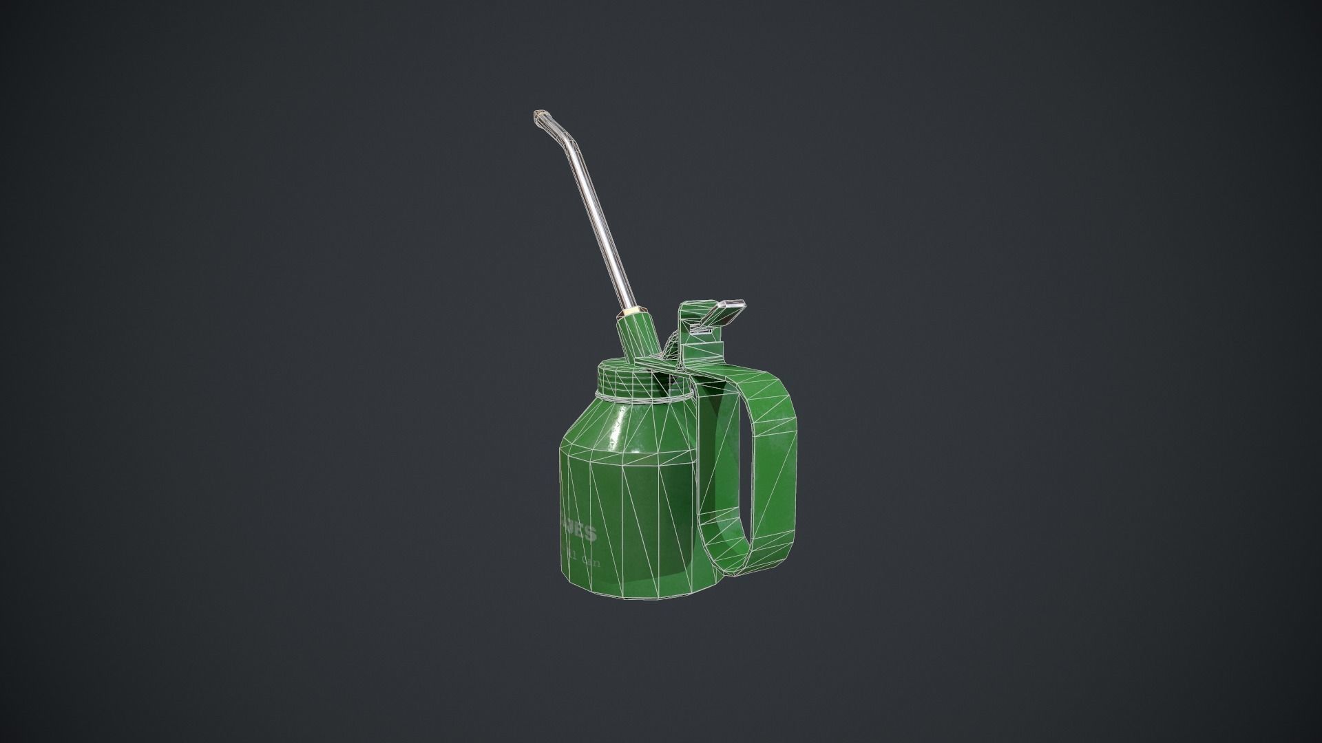 Oil Can - Metal Can - Green Oil Can Low-poly 3D model_7