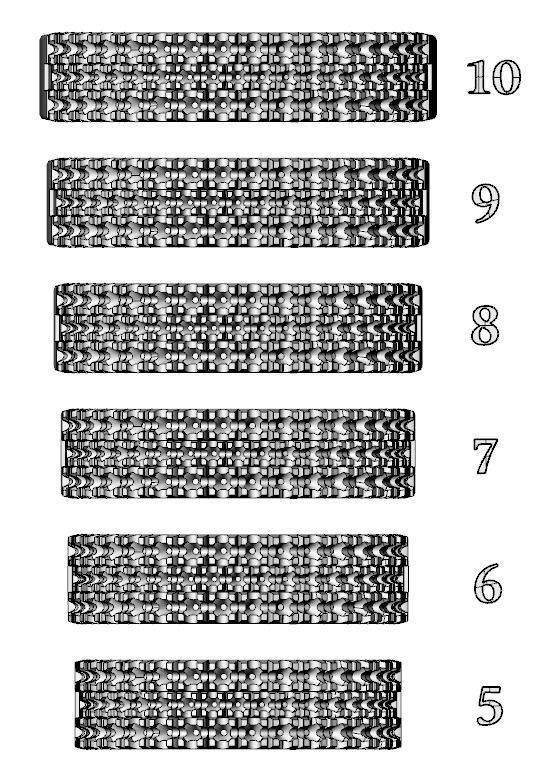 Stylish womens ring with three rows of stones 476 3D print model_13