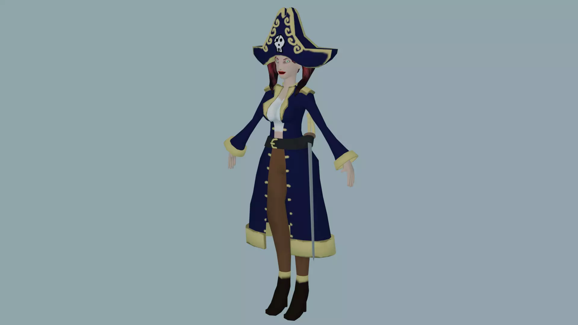 Pirate Character low-poly 3D model_0