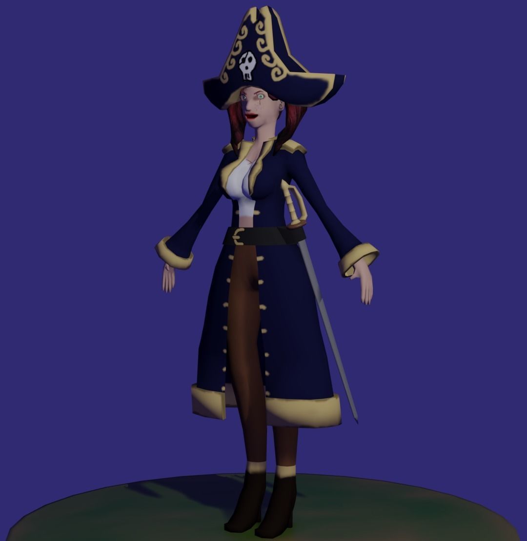 Pirate Character low-poly 3D model_4