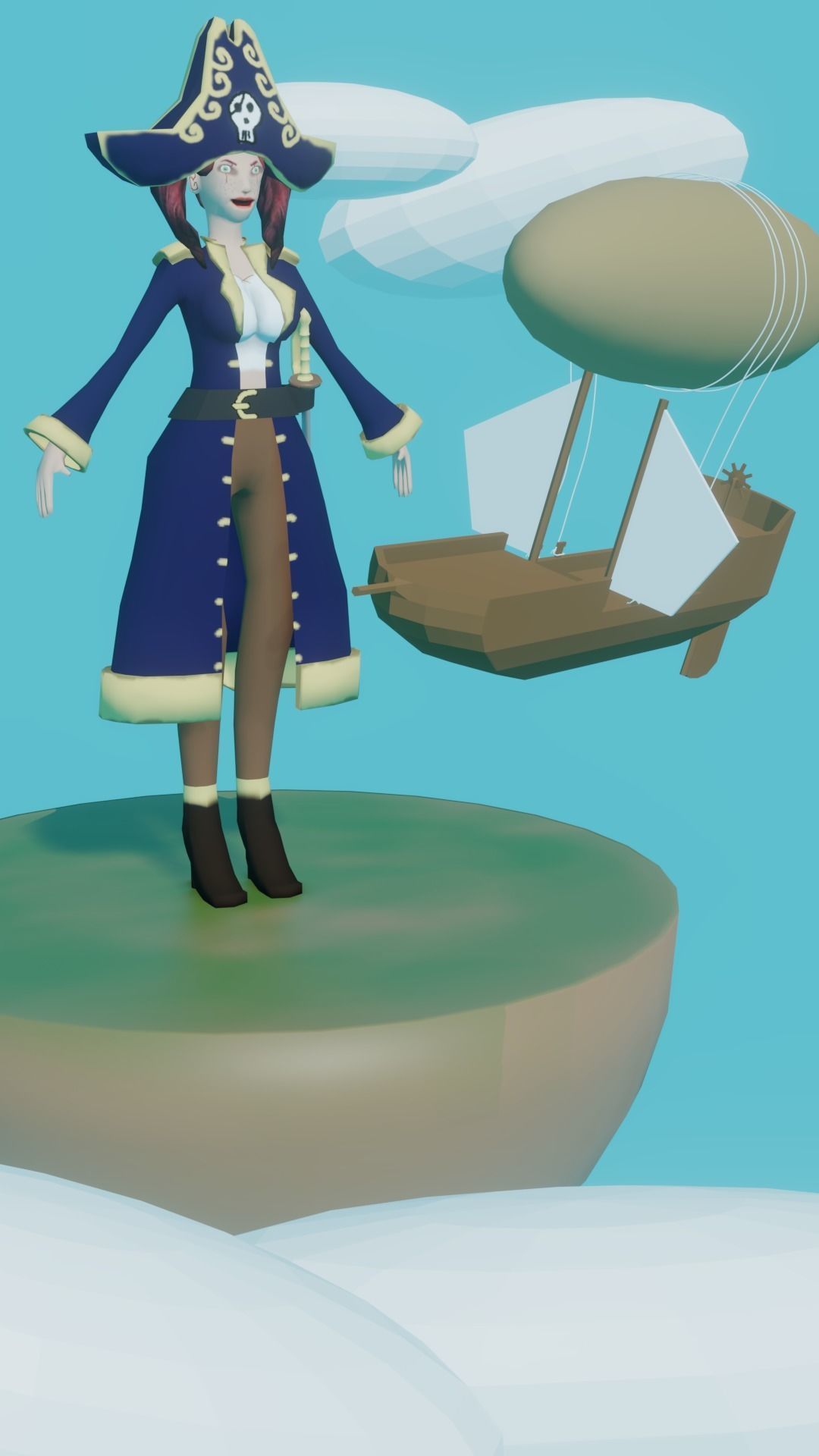 Pirate Character low-poly 3D model_5
