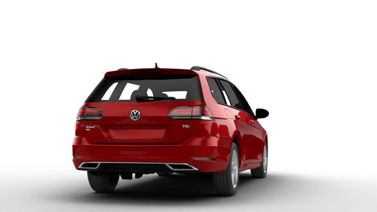 2018 volkswagen golf sportwagen Low-poly 3D model_4