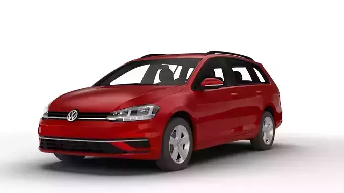 2018 volkswagen golf sportwagen Low-poly 3D model