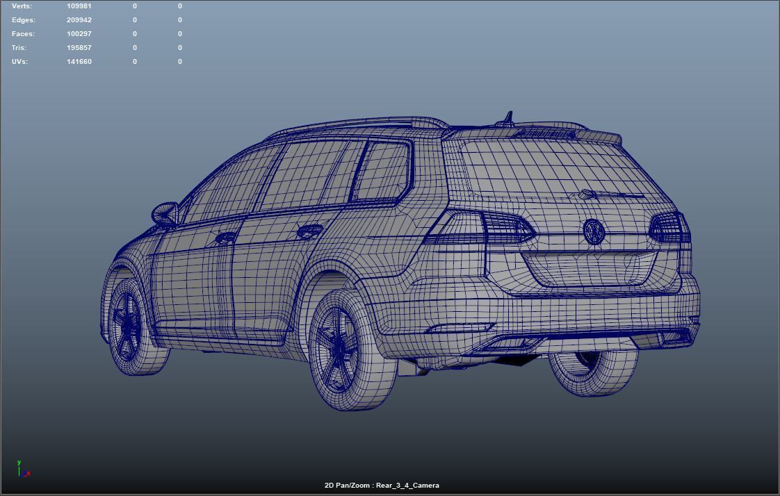 2018 volkswagen golf sportwagen Low-poly 3D model_7
