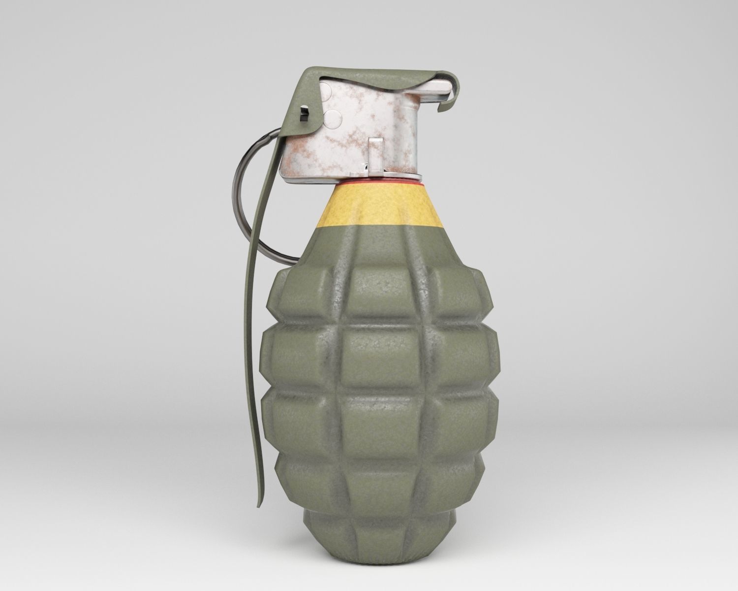MK2 Grenade - High and Low-poly 3D model_3