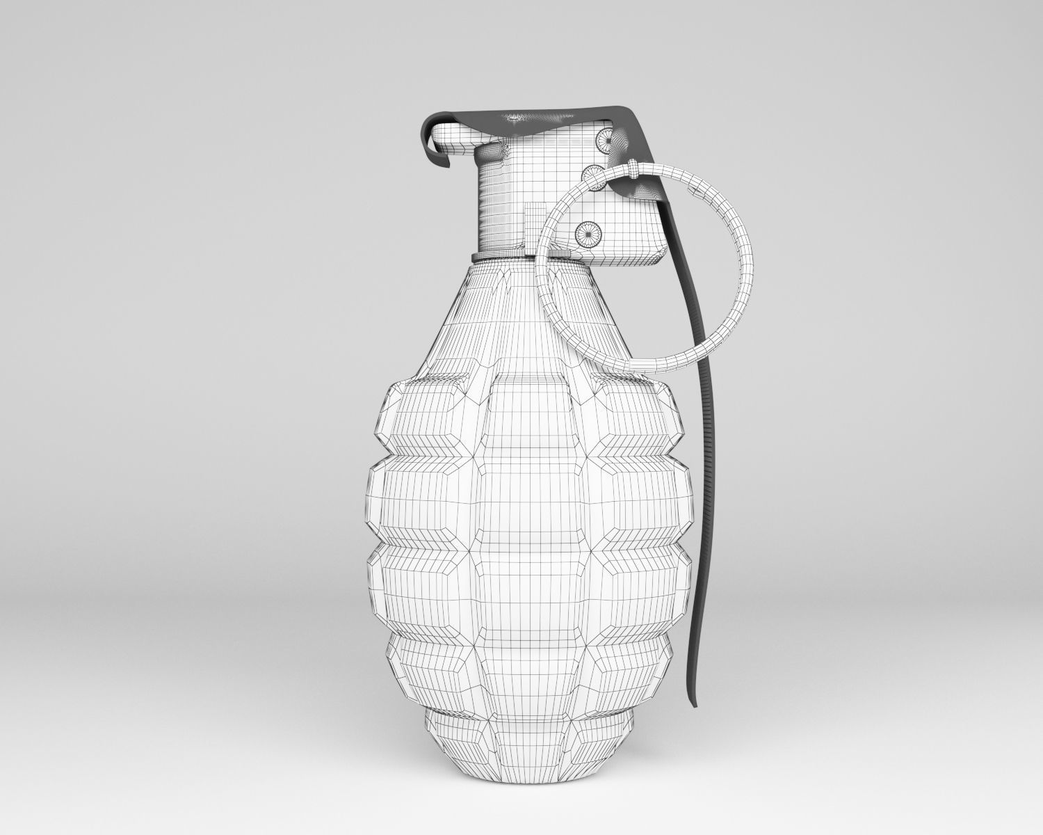 MK2 Grenade - High and Low-poly 3D model_7