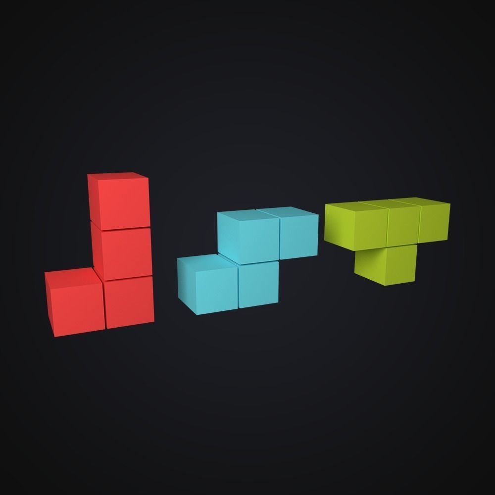 Tetris Assets Low-poly 3D model_2