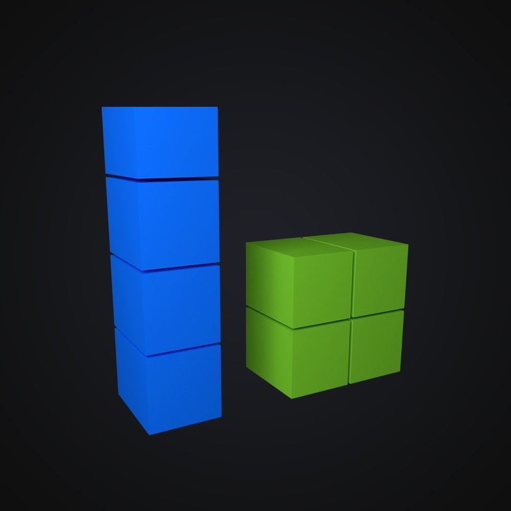 Tetris Assets Low-poly 3D model_1