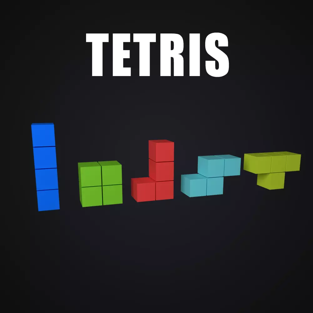 Tetris Assets Low-poly 3D model_0