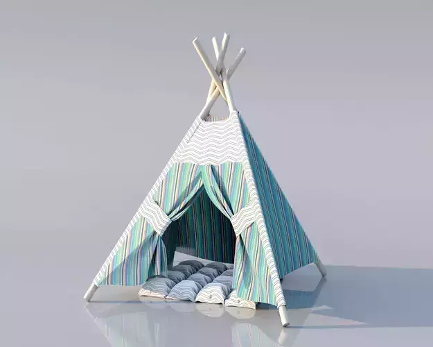 Children play wigwam tent