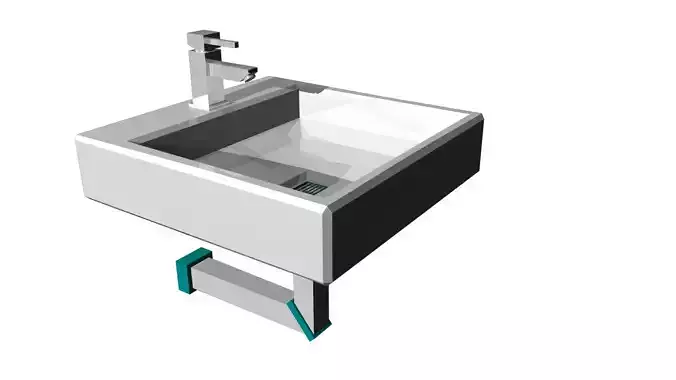 Cartoon Wash Basin Model Low-poly 3D model