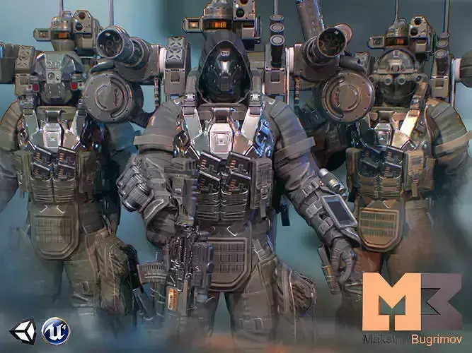 Elite Soldiers Pack Low-poly 3D model Elite Soldiers Pack Low-poly 3D model