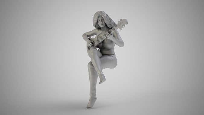 Girl Rehearsing Music 3D print model