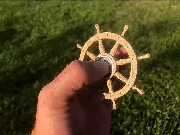 Pirate Ship Wheel Fidget Spinner 3D print model