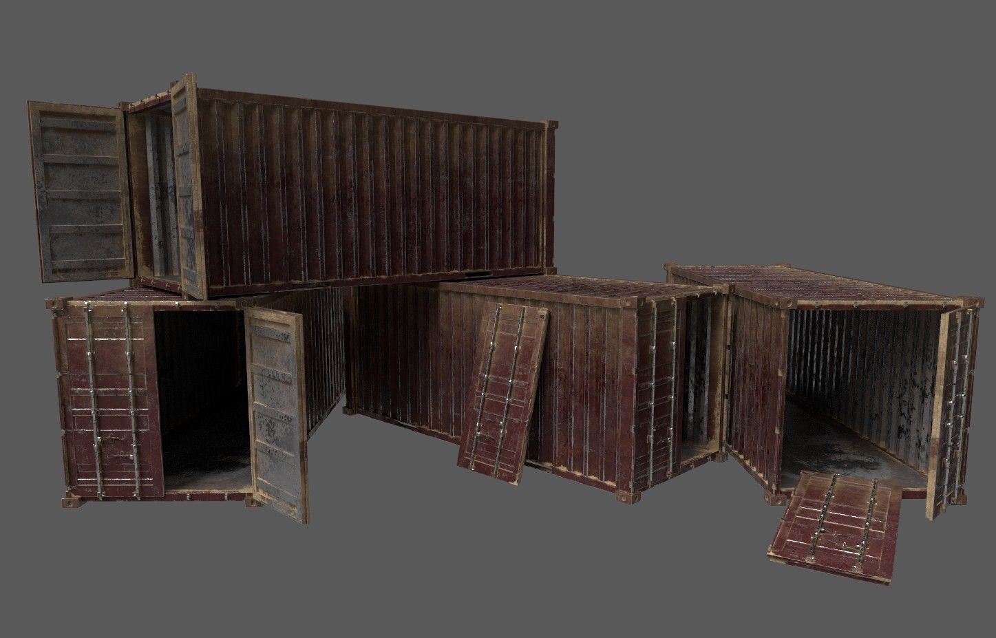 Military Container Pack Low-poly 3D model_7