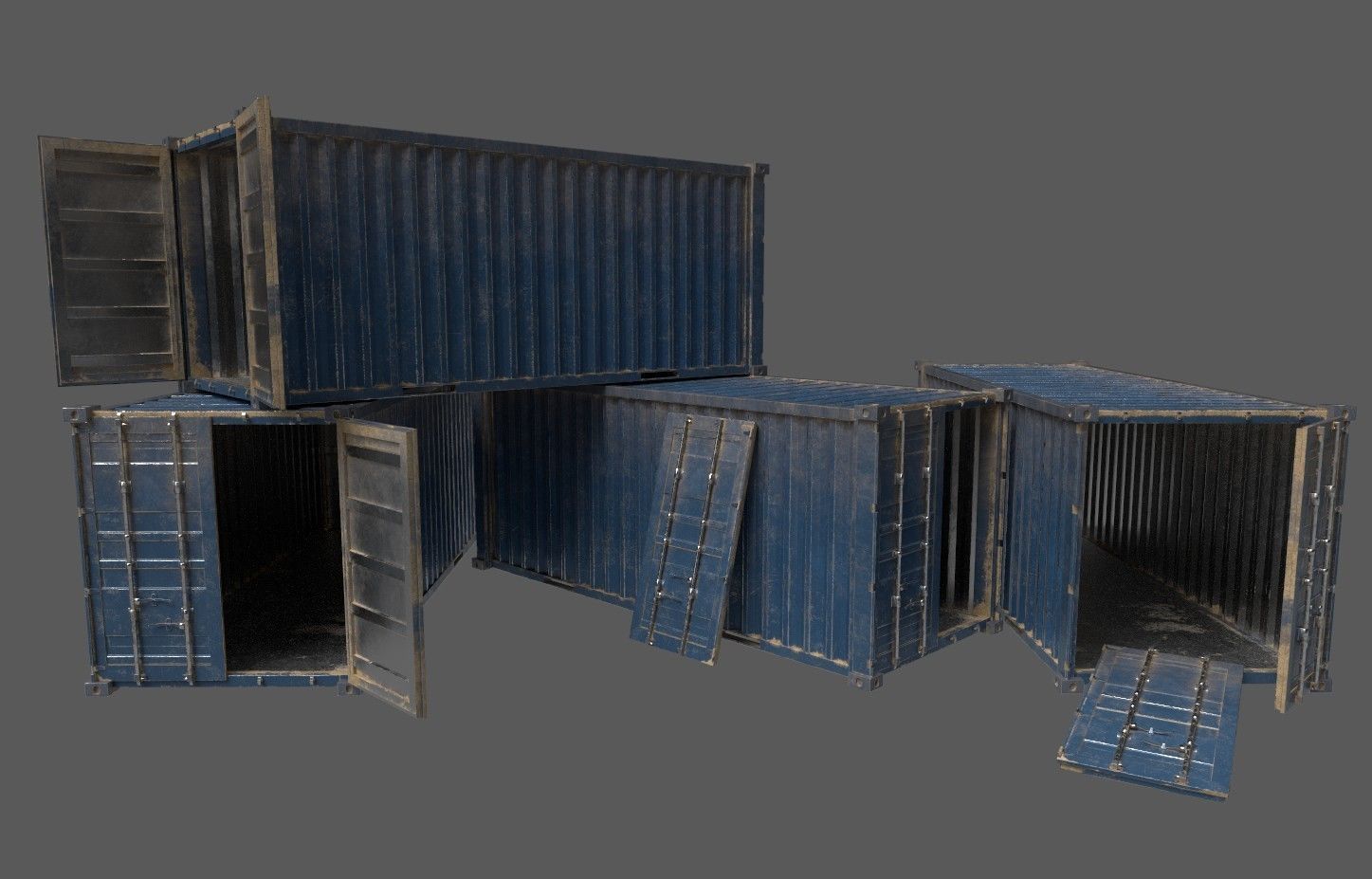Military Container Pack Low-poly 3D model_1