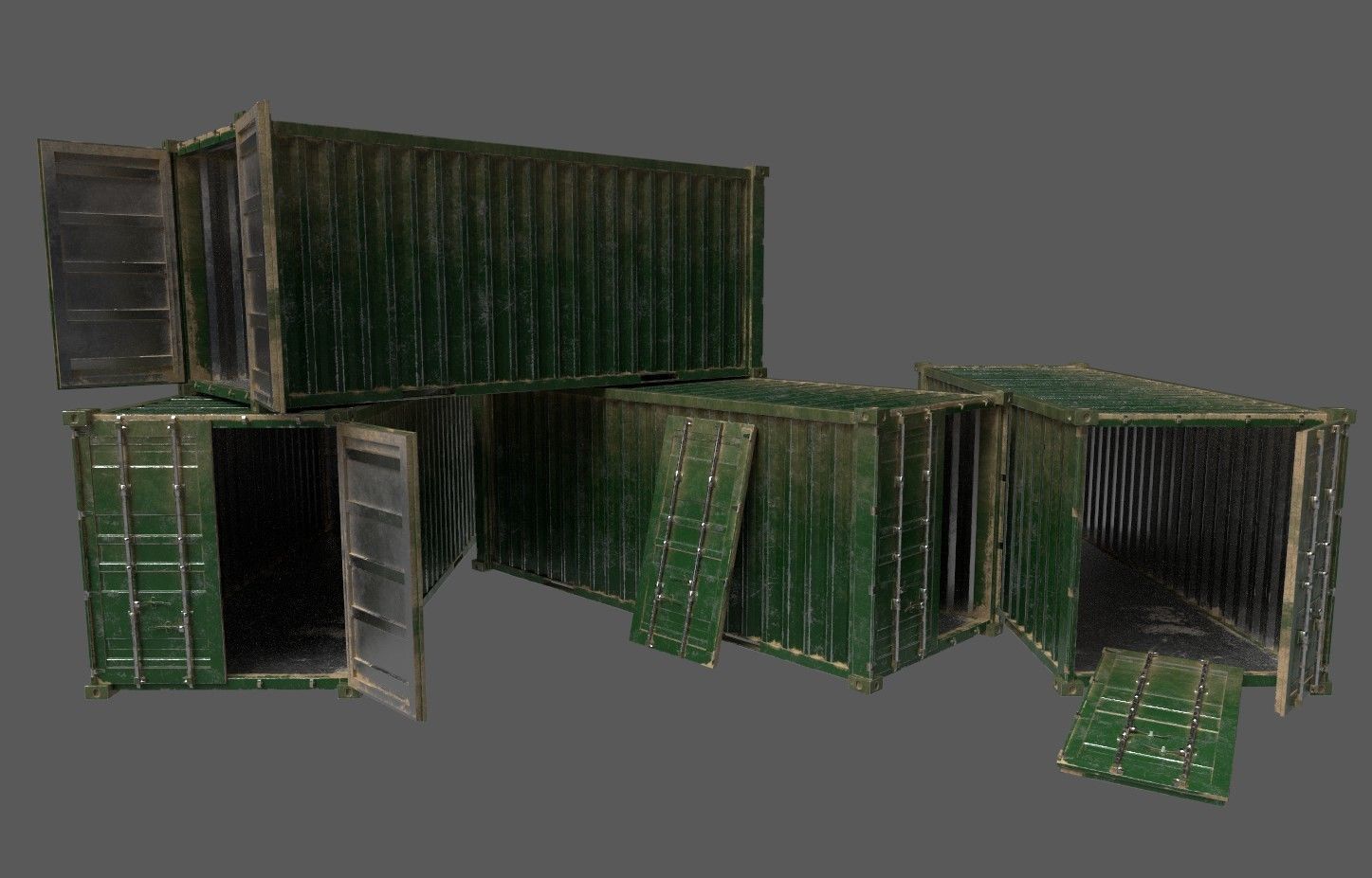 Military Container Pack Low-poly 3D model_6