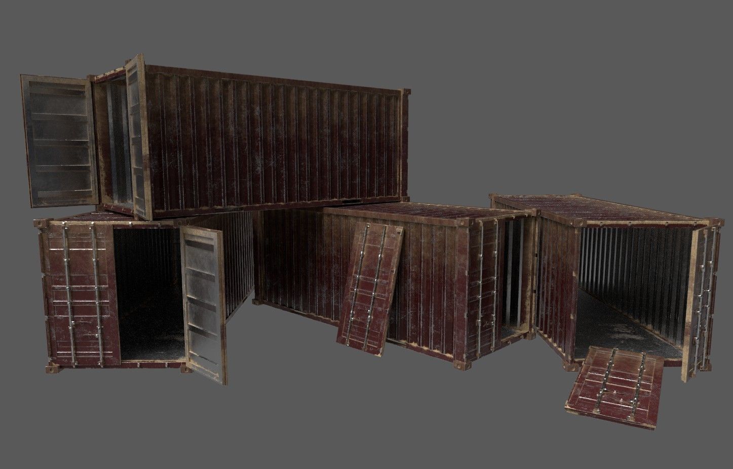 Military Container Pack Low-poly 3D model_8