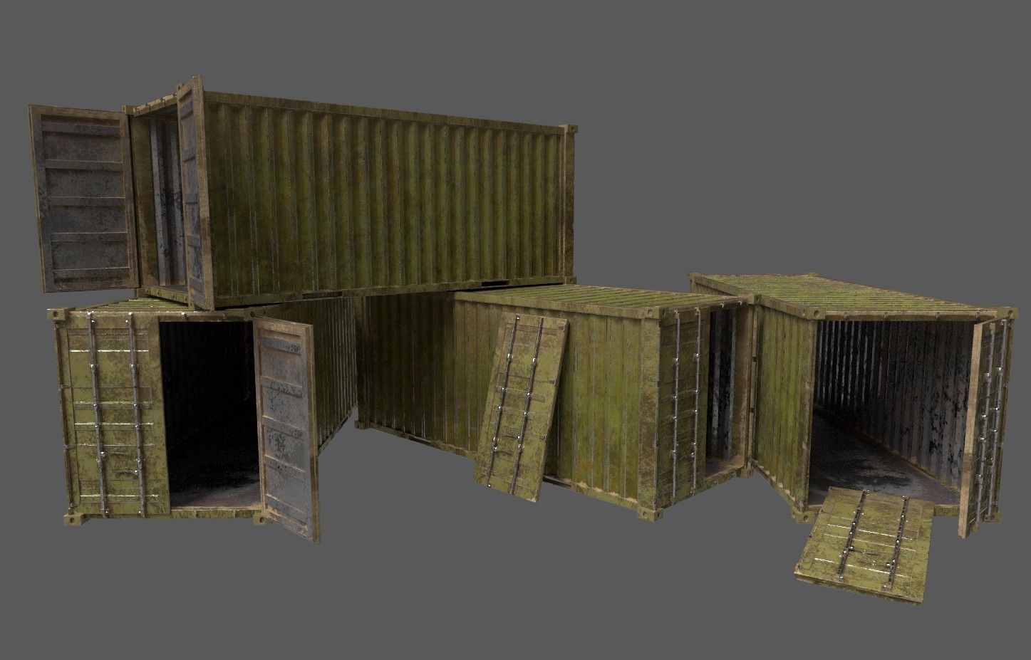 Military Container Pack Low-poly 3D model_9