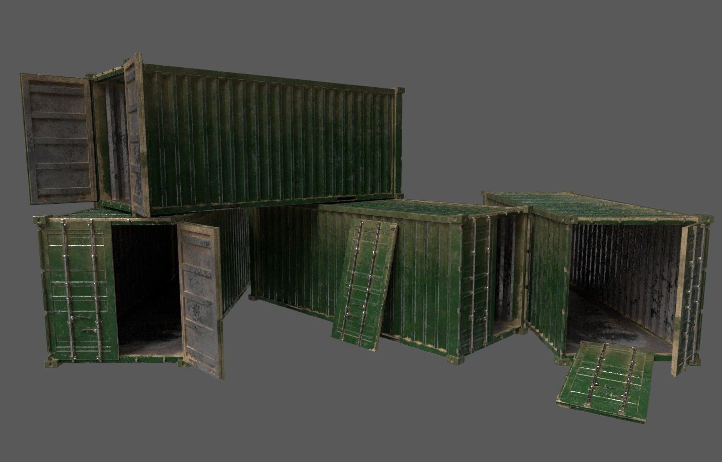 Military Container Pack Low-poly 3D model_5
