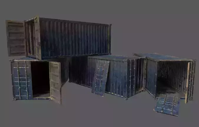 Military Container Pack Low-poly 3D model