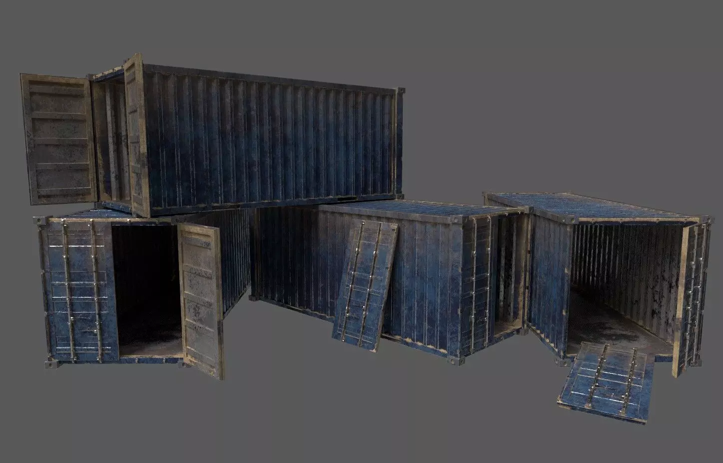 Military Container Pack Low-poly 3D model_0