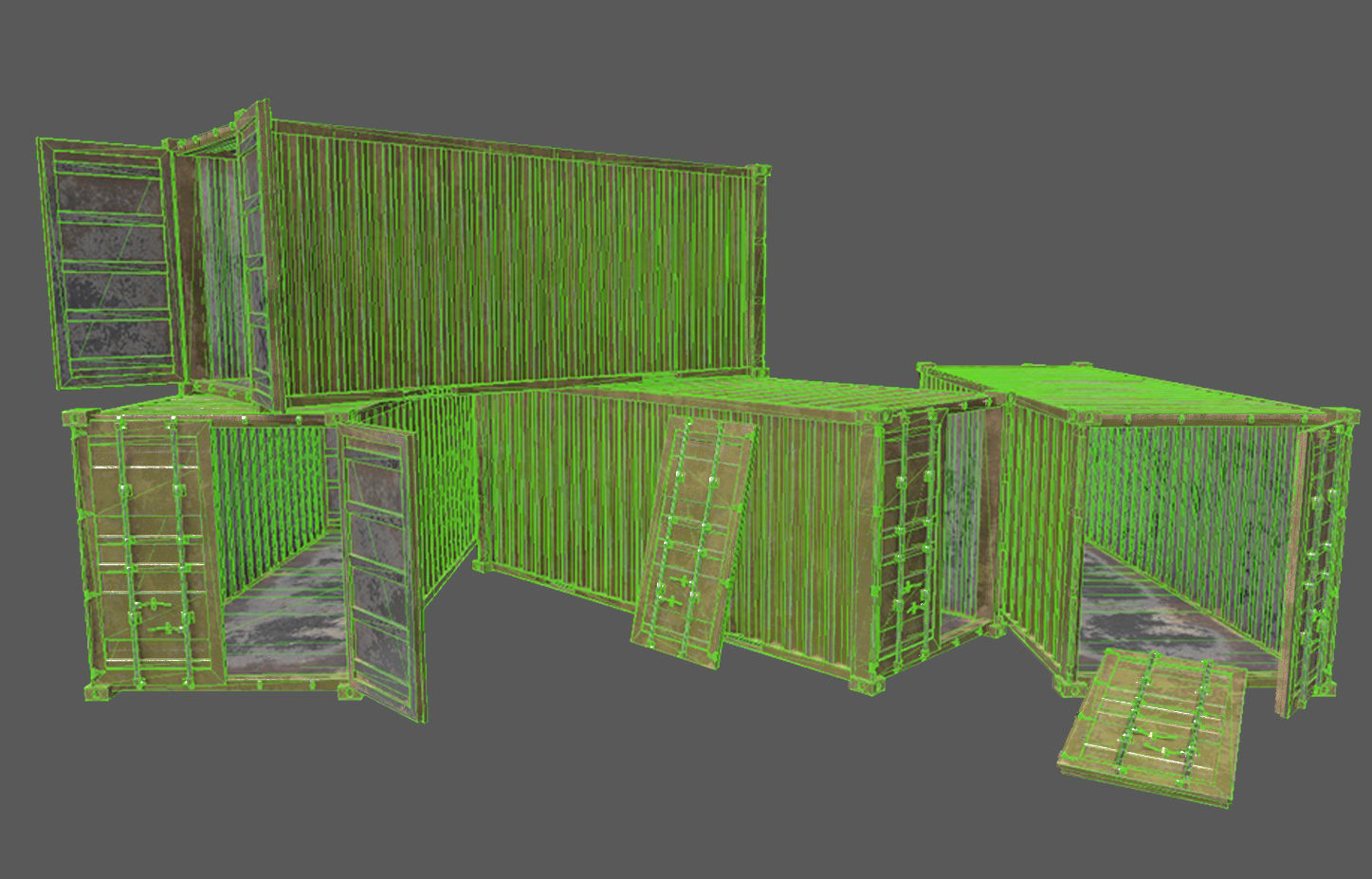 Military Container Pack Low-poly 3D model_11