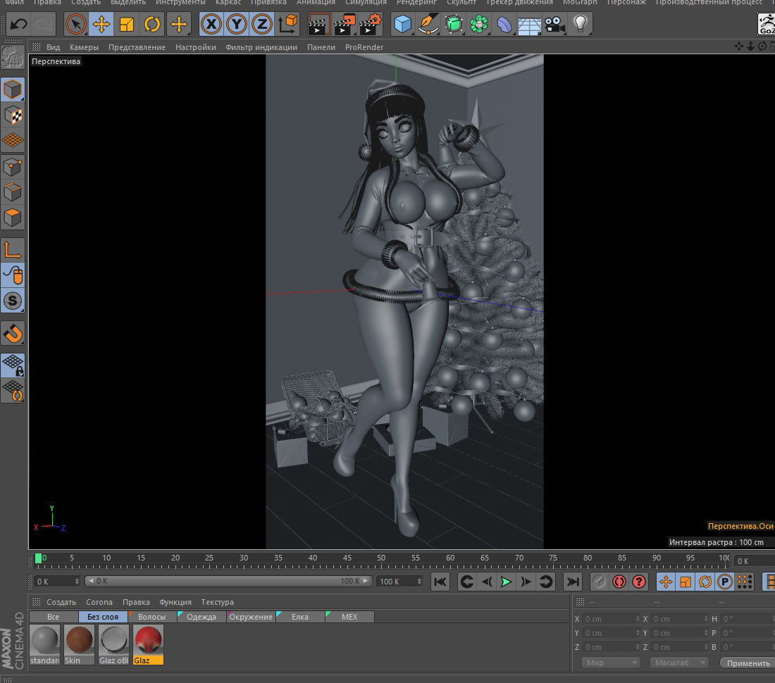 3D Santa Claus Girl anime Low-poly 3D model_3