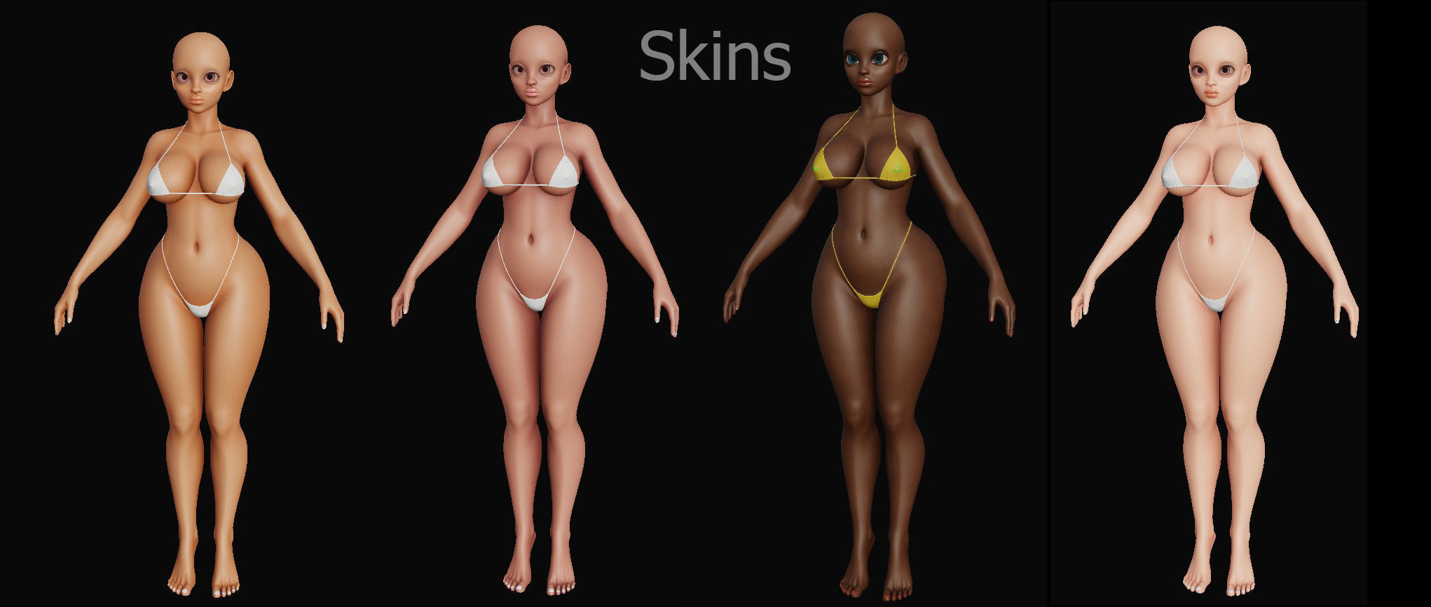 3D Santa Claus Girl anime Low-poly 3D model_2