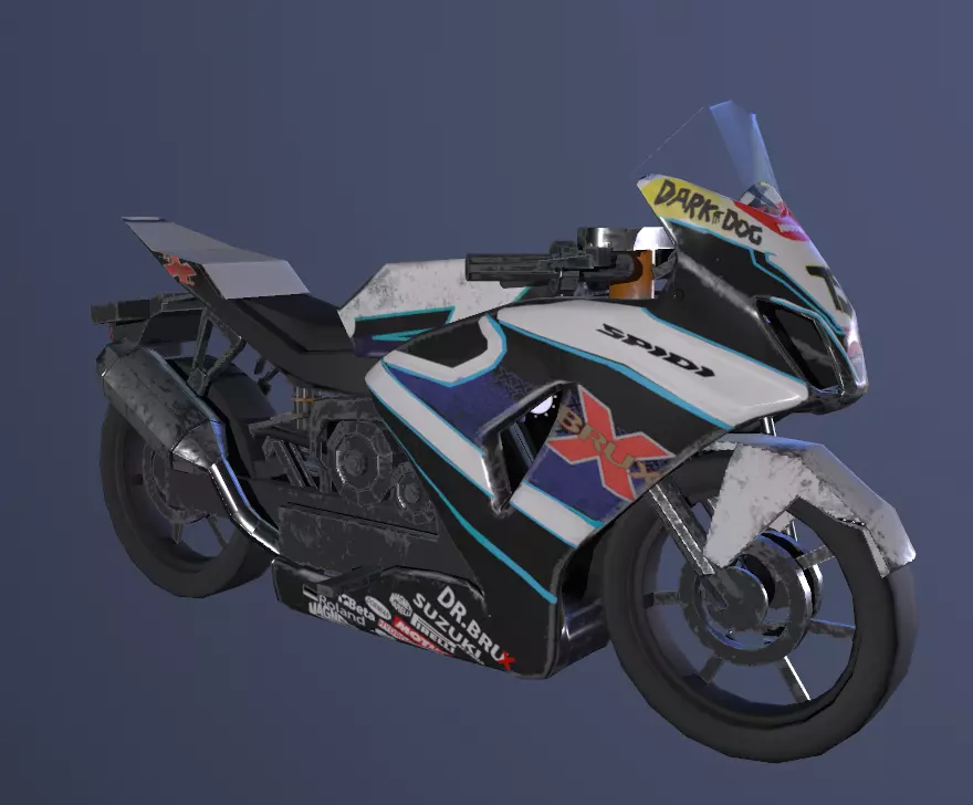 Suzuki superbike Low-poly 3D model
