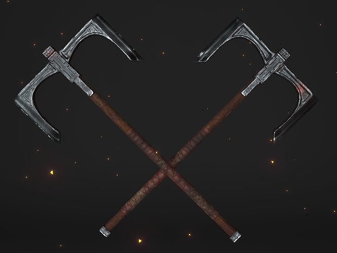Cult Old Battle-Axe Low-poly 3D model