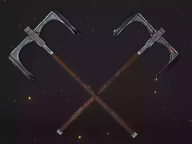 Cult Old Battle-Axe Low-poly 3D model