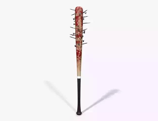 Bloody Nailed Baseball Bat Low-poly 3D model