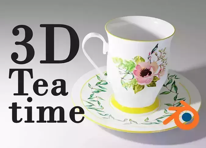 Teatime cup and saucer with flowers