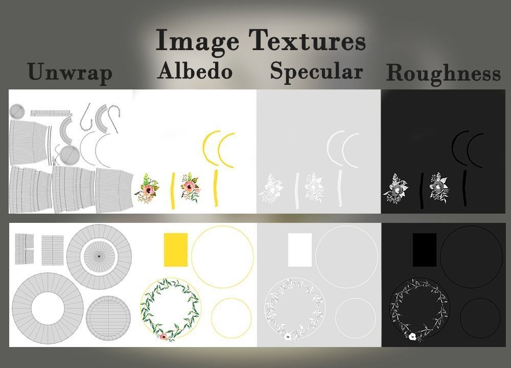 Teatime cup and saucer with flowers 3D model_6